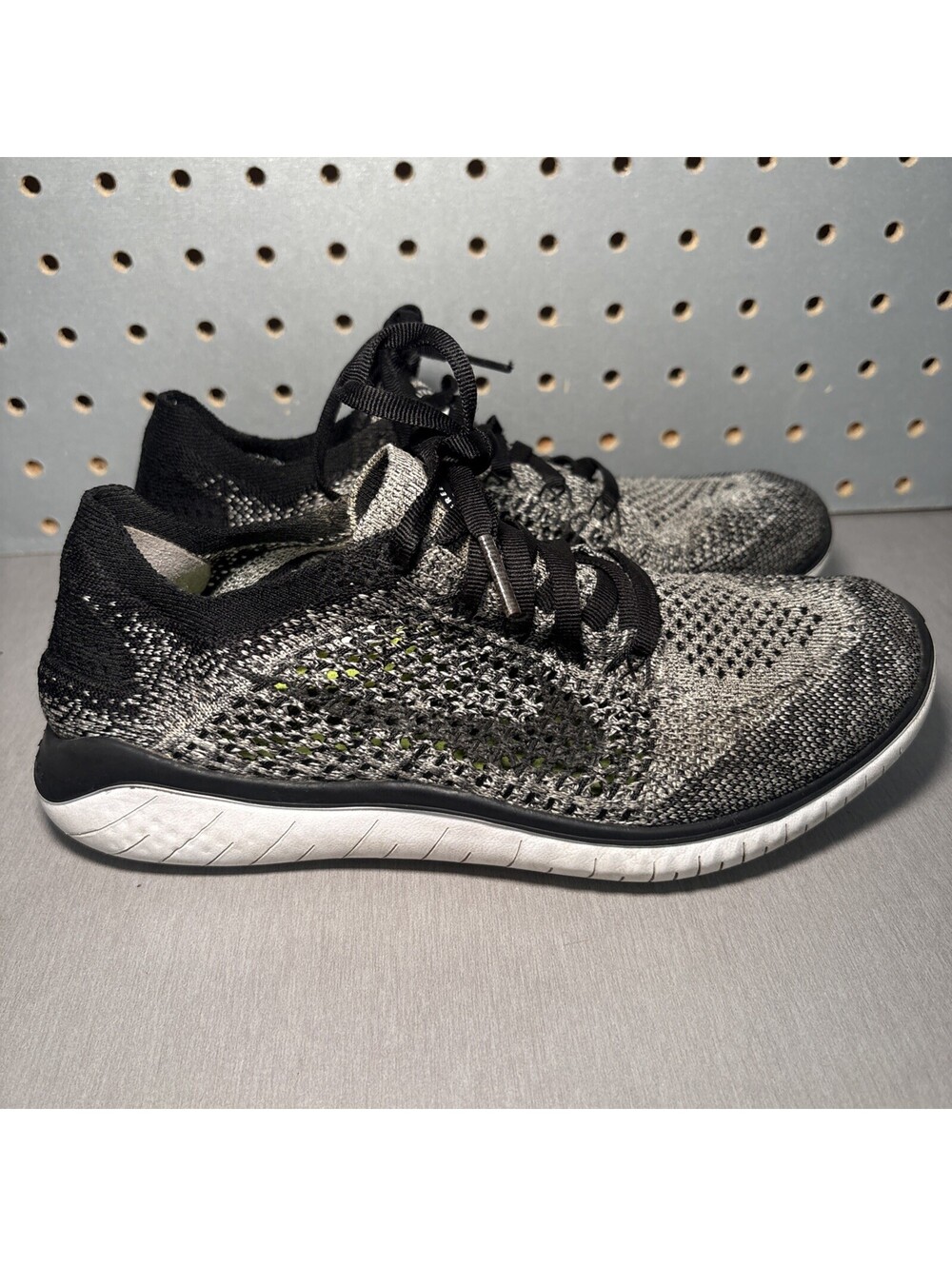 Nike Free RN Flyknit 2018 Shoes Womens US 6 UK 3.5 EU 36.5 Oreo 942839-101